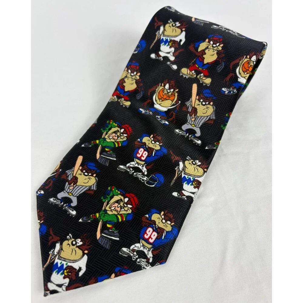 Looney Tunes Sport Taz Baseball Necktie NWT Warner Bros Novelty Tie VTG 1998
